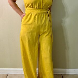 Flying Tomato Yellow Belted Jumpsuit